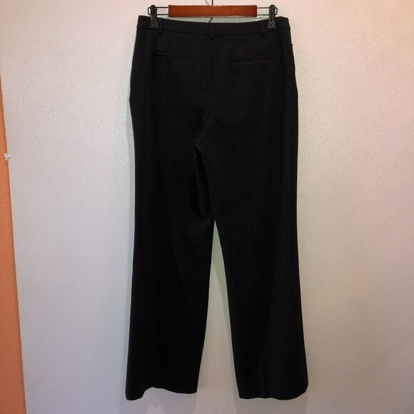 Coldwater Creek Size 8 Black Straight Wide Leg Flat Front Career Dress Pants - Picture 6 of 10